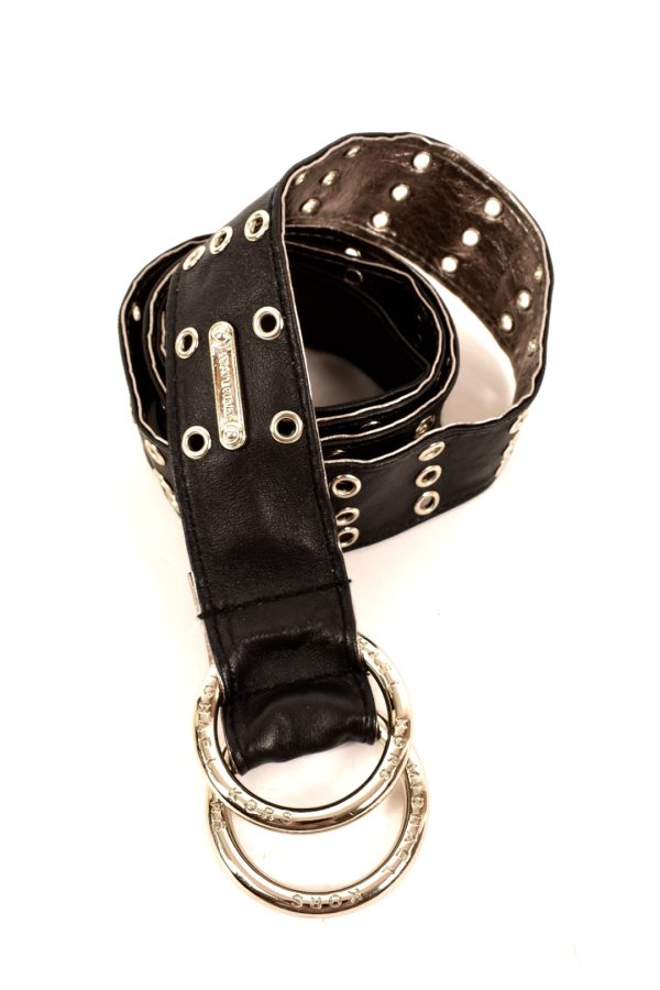 MICHAEL KORS black leather studded belt 