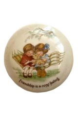 Vintage Porcelain Hallmark Trinket Container Abby Friendship Is A Cozy Feeling 1983
